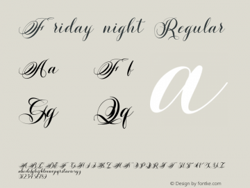 Friday night Version 1.00;June 4, 2021;FontCreator 12.0.0.2545 64-bit Font Sample