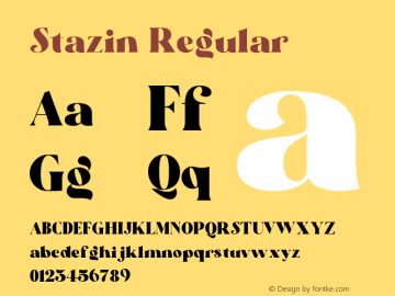 Stazin Medium Version 2.10 Font Sample