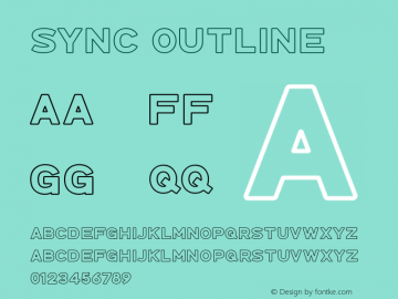 SYNC_Outline Version 001.000 Font Sample