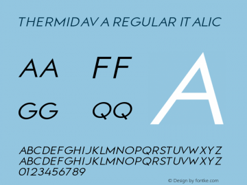 Thermidava Regular Italic Version 1.00;May 26, 2021;FontCreator 13.0.0.2683 32-bit Font Sample