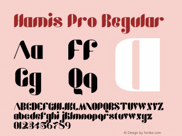 Hamis Pro Book Version 1.00 Font Sample