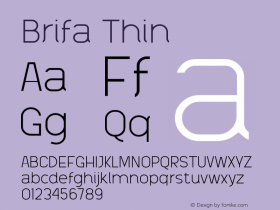 Brifa Thin Version 1.003;Fontself Maker 3.5.4 Font Sample