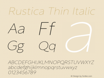 Rustica Thin Italic Version 2.500图片样张