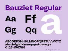 Bauziet Norm Bold Version 1.00 Font Sample