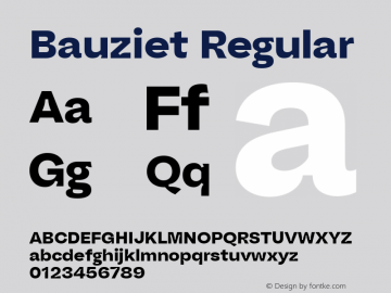 Bauziet Norm ExtraBold Version 1.00 Font Sample