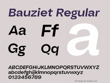 Bauziet Norm SemiBold It Version 1.00图片样张