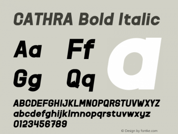 CATHRA Bold Italic Version 1.001;Fontself Maker 3.5.4 Font Sample