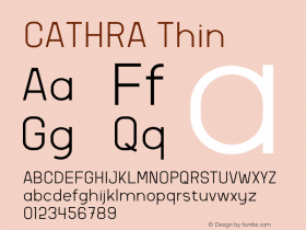 CATHRA Thin Version 1.003;Fontself Maker 3.5.4 Font Sample