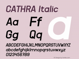 CATHRA Italic Version 1.001;Fontself Maker 3.5.4 Font Sample