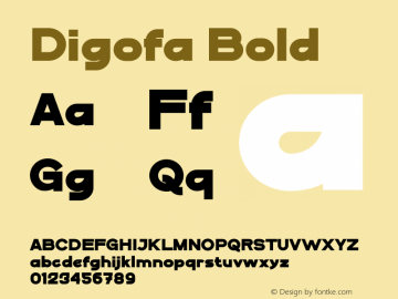 Digofa Bold Version 1.001;Fontself Maker 3.5.4 Font Sample