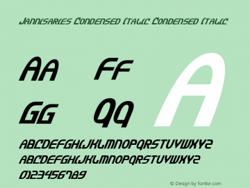 Jannisaries Condensed Italic Condensed Italic 2图片样张