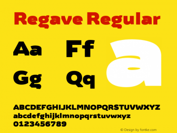 Regave Heavy Version 1.00 Font Sample