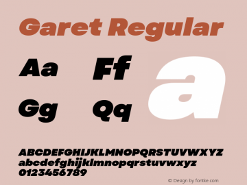 Garet Black Italic Version 1.00图片样张