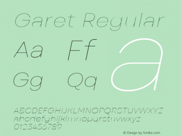 Garet Hairline Italic Version 1.00图片样张