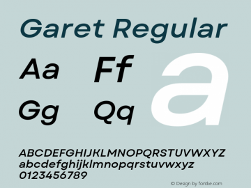 Garet Medium Italic Version 1.00图片样张