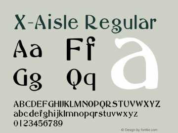 X-Aisle Version 1.01 Font Sample