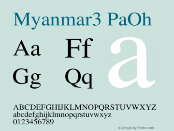 Myanmar3 PaOh Version 1.358 January 5, 2011 Font Sample
