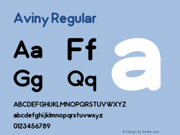 Aviny Version 1.001;May 10, 2018;FontCreator 11.5.0.2422 64-bit Font Sample
