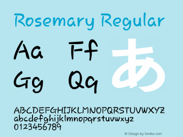 Rosemary Version 1.720 ; Build 20110712 Font Sample