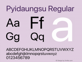 Pyidaungsu Version 2.053;June 4, 2020;FontCreator 11.5.0.2421 32-bit Font Sample