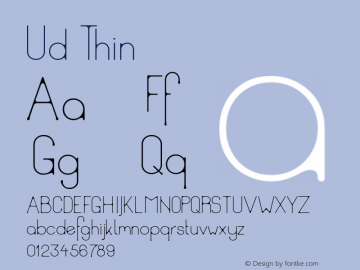 Ud-Thin Version 1.000 Font Sample