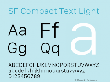 SF Compact Text Light 11.0d1e1 Font Sample