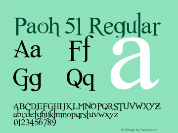 Paoh 51 Version 1.00 November 16, 2017, initial release Font Sample