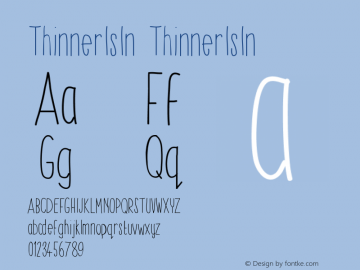 ThinnerIsIn ThinnerIsIn Version 001.000 Font Sample