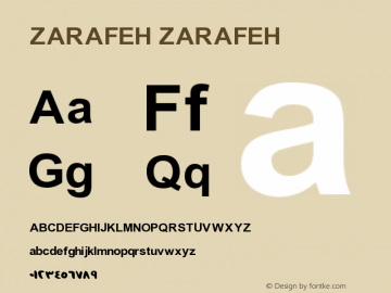 ZARAFEH ZARAFEH Version 1.00;May 8, 2020;FontCreator 12.0.0.2555 32-bit图片样张