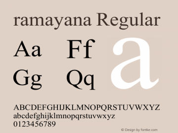 ramayana Version 3.99;January 8, 2021;FontCreator 13.0.0.2683 32-bit Font Sample