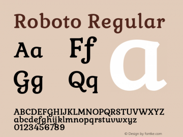 Roboto Regular Version 1.026 | CWR FONToMASS Premium compilation Font Sample