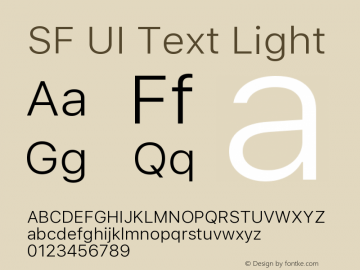 SF UI Text Light 11.0d45e1--BETA Font Sample