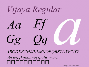 Vijaya Version 6.90;O365 Font Sample