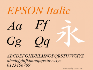 Times New Roman Italic Version 2.55 Font Sample