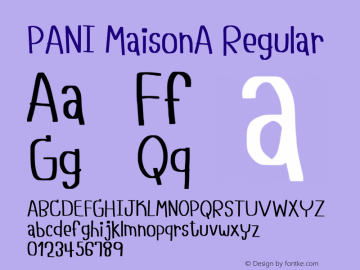 PANI MaisonA Version 1.002;December 26, 2020;FontCreator 13.0.0.2683 64-bit图片样张