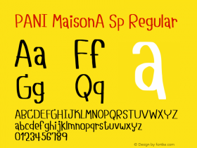 PANI MaisonA Sp Version 1.002;December 26, 2020;FontCreator 13.0.0.2683 64-bit Font Sample