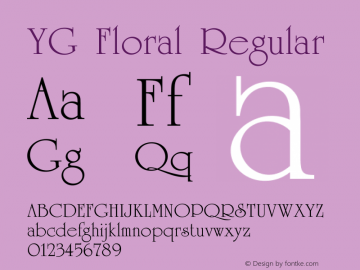 YG Floral Version 2.50;October 2, 2020;FontCreator 13.0.0.2630 64-bit图片样张