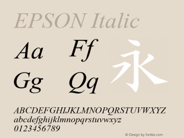 Times New Roman Italic Version 7.00 Font Sample