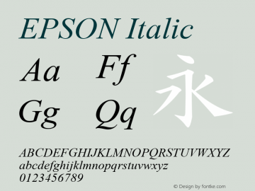 Times New Roman Italic Version 7.00 Font Sample