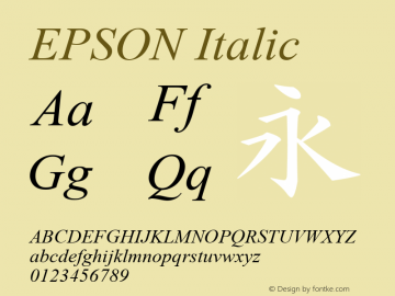 Times New Roman Italic Version 7.00 Font Sample