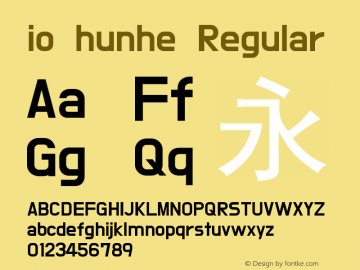 io hunhe Version 1.00 January 15, 2021, initial release Font Sample