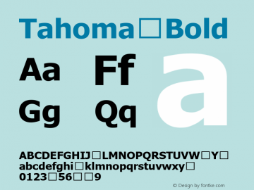 Tahoma Bold Version 7.00 Font Sample