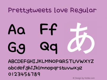 Prettytweets love 1.0 Font Sample