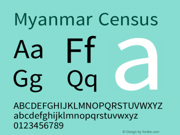 Myanmar Census Version 0.331 2013 Font Sample