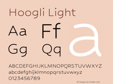 Hoogli Light Version 1.00;August 21, 2019;FontCreator 12.0.0.2521 64-bit图片样张