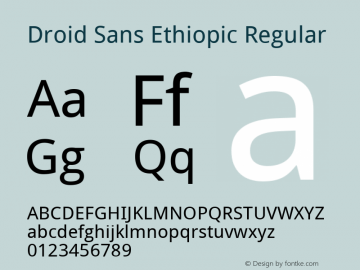 Droid Sans Ethiopic Version 1.03 Font Sample