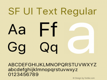 SF UI Text Regular 11.0d45e1--BETA Font Sample