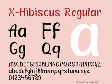 X-Hibiscus Version 1.00 Font Sample