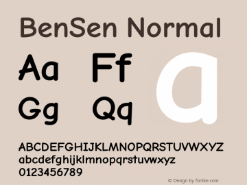 BenSen Normal Version 1.00;September 30, 2020;FontCreator 13.0.0.2683 32-bit Font Sample