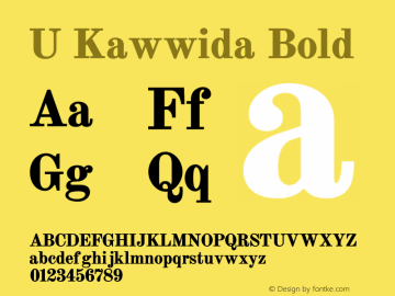 U Kawwida Bold Version 2.053;May 4, 2020;FontCreator 12.0.0.2547 64-bit Font Sample